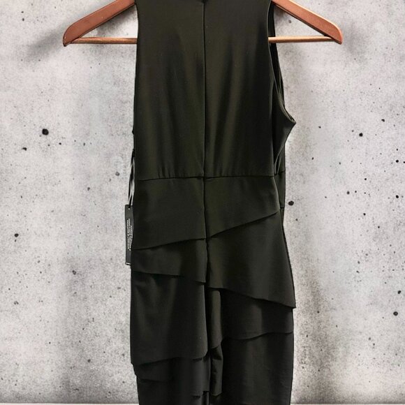 White House Black Market Elegant Black Slimming Mini Cocktail Dress Size 00 - Picture 2 of 5